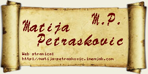 Matija Petrašković vizit kartica